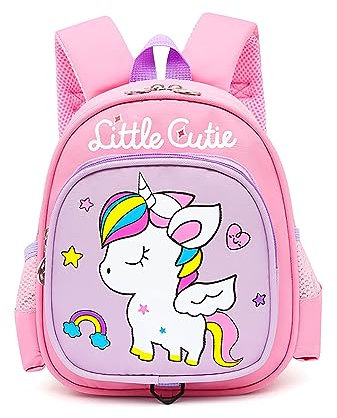Hifot Einhorn Rucksack Kinder Mädchen, Kawaii Rucksack Kindergarten Leichter Kleinkindrucksack mit Brustgurt Buchtasche für Einhörner Geschenke Xmas