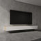 doporro Meuble TV Bas 300x40,2x30cm Armoire TV Marron Clair + Blanc Mat Table de Télévision Salon avec Portes Meuble TV Suspendu MBTV02
