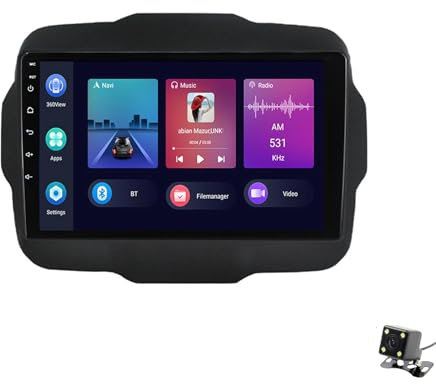 ADMLZQQ Android 11 Auto Radio Mit Navi Für Jeep Renegade 2014-2018 Autoradio Unterstützt 5G 4G WiFi, Mit Lüfter/Full AV Output 7 Color Button Licht,Rückfahrkamera Lenkradsteuerung,Y1 1+16g