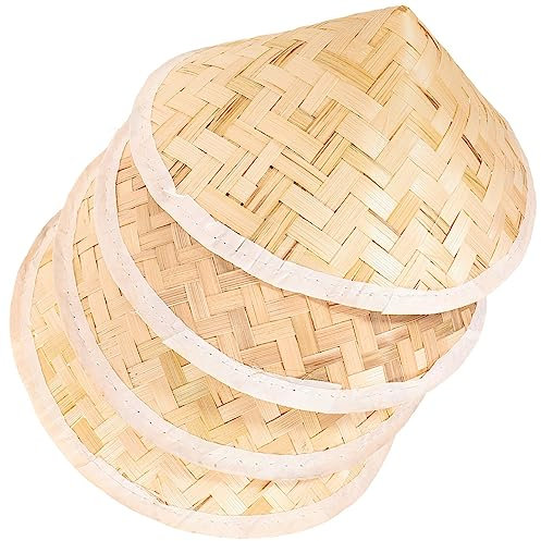 Gadpiparty Chapeaux De Samouraï 4 Pièces Chapeaux De Ninja en Bambou Chapeaux Orientaux Chinois Chapeaux De Chevalier Épéiste Cosplay Chapeaux Asiatiques Cosplay Oriental Chapeau De
