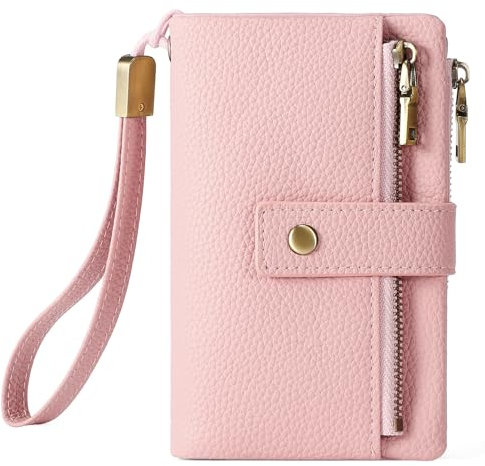 SENDEFN Portafoglio Donna Medio in Pelle Con Blocco RFID, Portamonete Con Slot per Carte, Scomparto per Monete e Tracolla Staccabile
