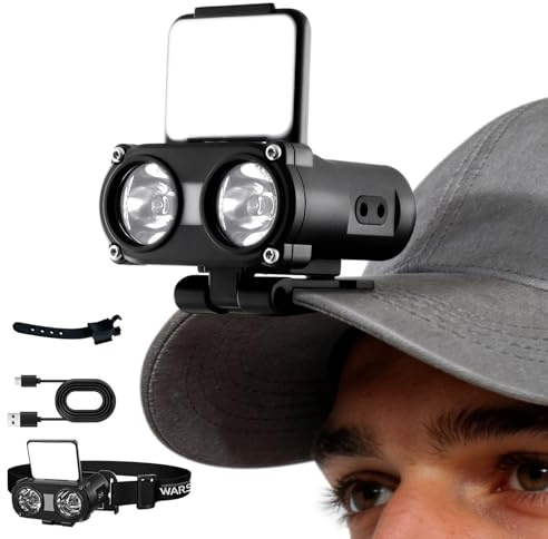 WARSUN Rechargeable LED Headlamp Head Torch – 800 Lumens, 90° Adjustable COB Light, Motion Sensor, 5 Modes, Ideal for Camping, Hiking, Fishing, Emergency