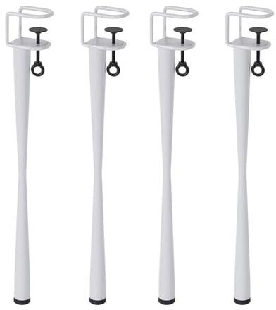 Verstellbar Tischfüße F-form Tischbeine Metall Möbelfüsse Möbelbeine Stützfüße für Couchtische,Moderne Schreibtische,Nachtständer,Kein Stanzdesign,Schützt den Desktop,Weiß (45cm,4 Pcs)
