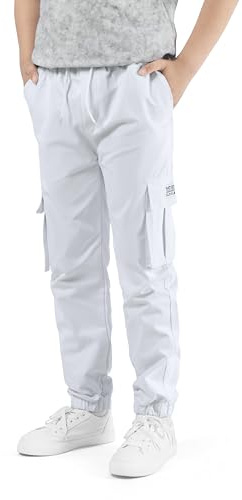 NATUST Jungen Cargohose Kinder Freizeithose mit Elastischem Bund