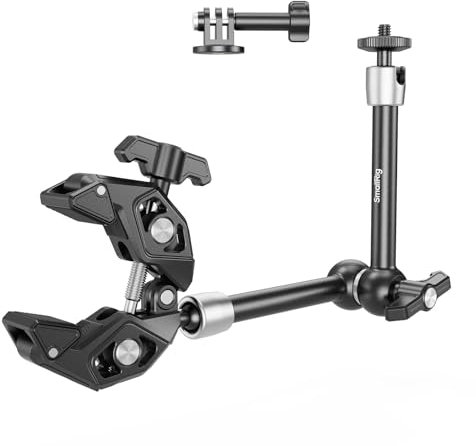 SMALLRIG Magic Arm Super Clamp, Kamerahalterung mit Superklemme, mit 1/4-20 Schraube & Gewindebohrung für Kamera Licht Monitor Webcam Action Kamera für GoPro für Insta360, Traglast von 1,5 kg - 4454