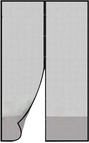 Door Mesh | Pet Friendly Screen Door | Magnetic Walk Through Door Screen, Magnetic Closure Doors, Magnetic Fly Screen, Retractable Hands Free Mesh for Patio, Entry, Balcony