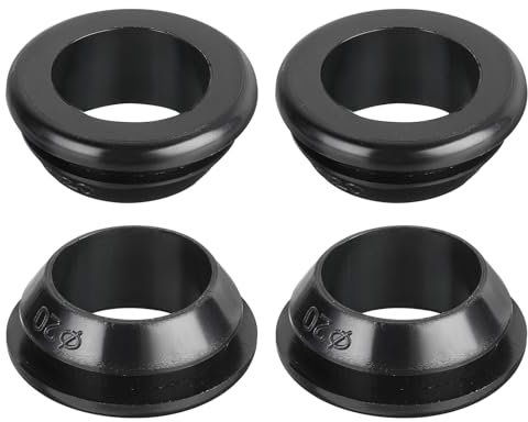 QUARKZMAN 20pcs Pasacables de Goma, Anillo de Ojal 20x16mm (Montaje Diámetro*ID) Tapones Goma Arandelas para Proteger Alambre, Enchufe Cortafuegos, Protección de Cables, Negro