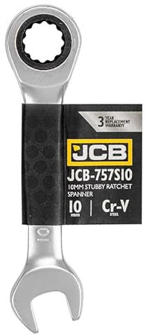 JCB kurzer 10-mm-Maul-Ratschenschlüssel/Kombi-Ratschenschlüssel