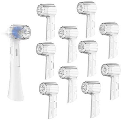 Passend für Oral B Zahnbürstenköpfe, kompatibel mit Oral iO 3|4|5|6|7|8|9|10 Serie, sanfte Pflege, Zahnbürstenköpfe, Schutzkappe, 10 Stück