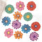 Logbuch-Verlag 12 Bunte Blumen Streuteile aus Holz Streudeko Ostern Frühling Feste Geburtstag 4 cm