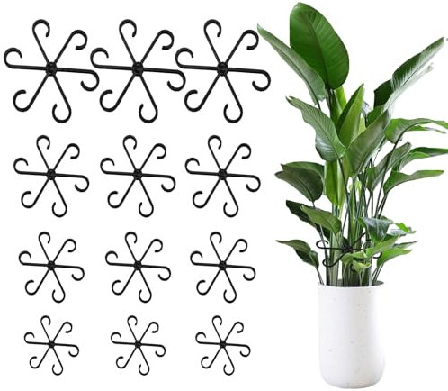 Pflanzenstütze Stängelstütze,4pc Garten Stützring Pflanzenhalter Monstera Rankhilfe Zimmerpflanzen Staudenhalter Rund,Pflanzring Zubehör für Pflanzen Blume Hortensien Zimmer und Außenpflanzen