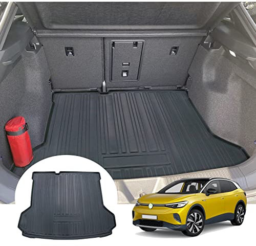 GAFAT Kompatibel mit Cupra Tavascan 2025 2026/ V-W ID.4 2021-2025 2026 Kofferraummatte, Tavascan VZ TPE Allwetter-Kofferraumwanne, Original 3D Scannen Hohe Kante, ID4 Zubehör [Unterer Ladeboden]