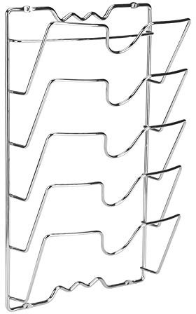 Pot Lid Rack, Pot Lid Hanger Pan Lid Lder Metal Wire Wall/Door Mounted 5 Tier Pan Lid Holder Cupboard Cabinet Saucepans Pan Lids Storage Rack Holder, Pot Lid Rack Door, Pan Lid Lder For Kitchen, 16.0