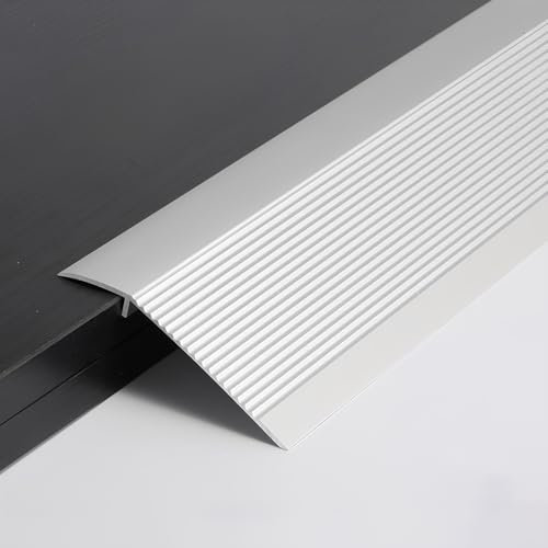 Seuil De Porte Barre Autocollant | Rail De Transition Pour Sols | Profilé De Transition | Alu Anodisé | Profilé De Rattrapage Profilé D’adaptation | Rampe De Seuil En Aluminium Installation Facile(Sil