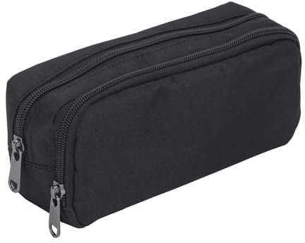 OWLMATE Federmäppchen Jungen, Schlamppermäppchen, Mäppchen Aesthetic, Mäppchen Schwarz für Duarable Schreibwaren Organizer Erwachsene Büro Geschenk - Schwarz