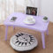 Portable Folding Bed Tray Table for Laptop Lap Desk with Small Standing Table Foldable Lap Tablet Table for Watching Movies on Bed Personal Dining Table Stand (Purple)