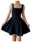 GORGLITTER Black Dress for Women A Line Sleeveless Swing Flared Square Neck Dress Ruffle Mini Tank Sundress, Black, S