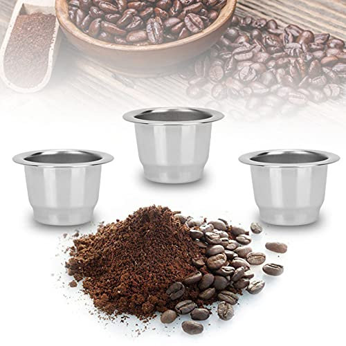 Qukaim Filtre à café en acier inoxydable réutilisable pour machine à café Nespresso, tasse à dosette rechargeable, filtre à café respectueux de l'environnement, compatible avec Nespresso