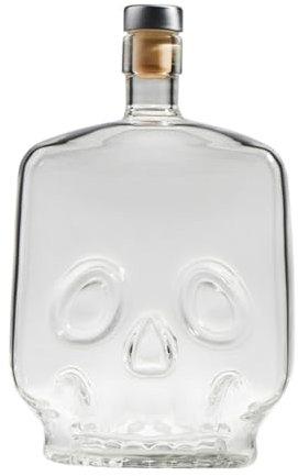 COLLBATH Glass Flask Liquor Bottle Skull Design 700ml Whisky Decanter for Storage
