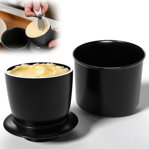 Französische Butterdose, Butterglocke Keramik mit Deckel, Butterbehälter mit Wassergekühlt, Französische Butterdose für Frische Streichzarte Butter