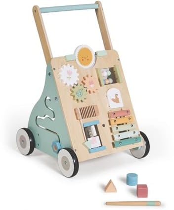 MS BabyWorld – Montessori MAXI – Primi Passi in Legno per Bambini | Carrello Primi Passi con Giochi e Attività | Per Imparare a Camminare | Da +12 Mesi