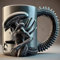 3D Effect Movie Character Coffee Mug | Unique Travel Mugs | Stainless Steel & Resin Cups | Birthday Gift for Sci-fi Fans Men Him Boyfriend (Black)