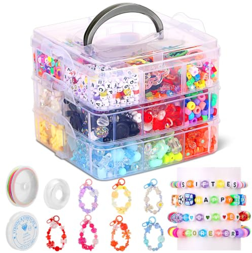 shynek 3123-teiliges sortiertes Acrylperlen-Set für selbstgemachte Armbänder mit süßen Süßigkeiten-, Schmetterlings-, Blumen-, Herz-, Kawaii-Perlen-Charms für Kreativität, lustiger Schmuck, Basteln