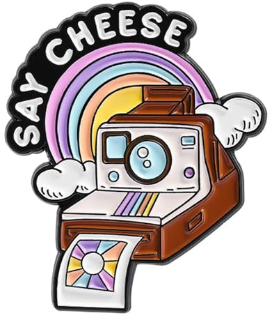 Broche amusante pour appareil photo - Accessoire de voyage compact pour sac, veste ou écharpe - Cadeau créatif pour amateur de photos - Bijoux d'appareil photo de voyage, taille unique, Comme décrit