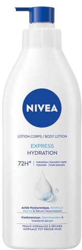 6er Pack - NIVEA Bodylotion mit Pumpspender für normale bis trockene Haut - Express Hydration 72H - 400ml