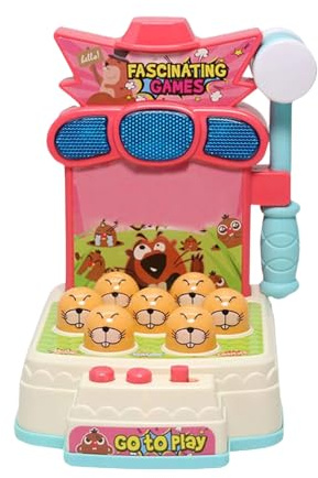 Mini Machine - Juegos retro de 14,5 x 15,5 x 17,5 cm | Juguetes electrónicos de topos, juguetes electrónicos martilladores constructivos, educación de la infancia, juegos de golpes para niños