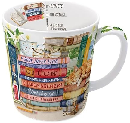 Kaffeebecher Bücherliebe, Kaffeetasse Tassen Teetassen Kaffeepott Henkelbecher Bücher, lesen