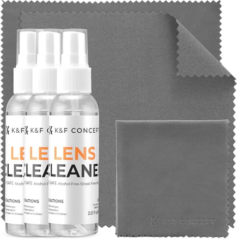 K&F CONCEPT Screen Cleaner Kit with Cleaner Spray and Microfiber Cloth | Cleaning Screen for Phone, Camera, TV, Laptop, iPad, Lens... MK01