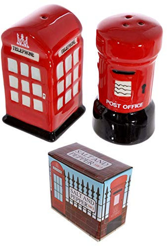 Novelty Ceramic Telephone and Letterbox Salt and Pepper Set