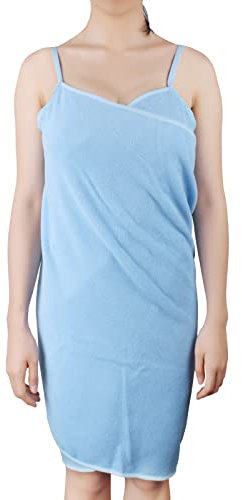 Andux Zone Wearable Badetuch Bademantel Duschtuch Spa Strand Schwimmen Microfaser Weich Saugfähig Handtuch 70 x 140 cm DDYJ-01 (Blau)