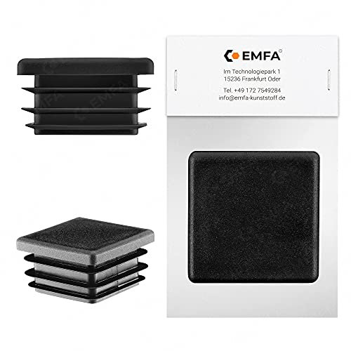 EMFA Lamellenstopfen für Vierkantrohr 70x70 mm Schwarz 1 Stück Rohrstopfen 70x70 Vierkantrohr Kunststoff vierkant 7x7 cm Stopfen Abdeckung Rohre Rohrabdeckung für Formrohr Endkappe
