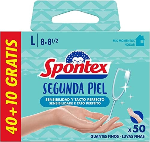 Spontex Guanti Usa e getta, vinile e Nitrile, Bianco, 31.5 x 25 x 19.5 cm
