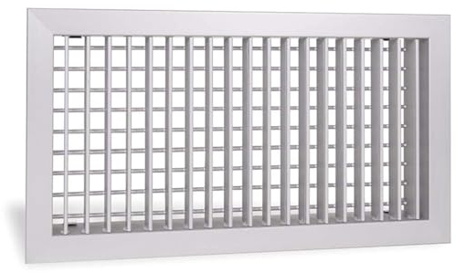 3S SuperSamaStore Grille de Soufflage Murale, Bouchette de Ventilation avec Double Ailettes Orientables, Diffuseur d’Air pour Systèmes de Climatisation et Ventilation, Aluminium, Blanc, 300x150mm