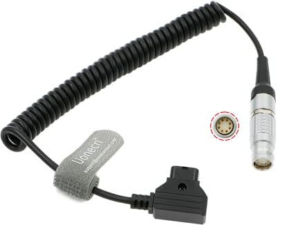 Arri ALEXA MINI Camera power Coiled cable lemo 8 pin female to Dtap