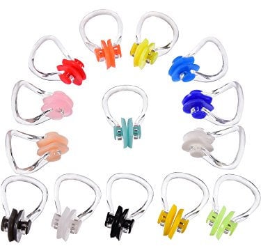 satinior 14 Stück SILIKON Nase Clip Surfen Nase Plug Wasserdicht Nase Schutzfolie für Schwimmen und Training, 14 Farben
