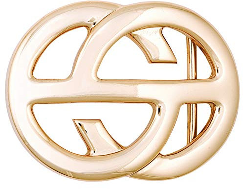 Luca Kayz Damen-Gürtelschnalle Wechselschließe offene Kreise 4cm eis-gold