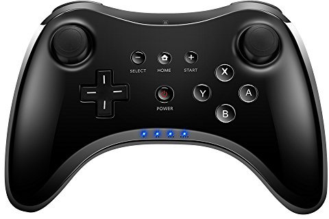 Cosaux FM05 Wii U Pro Controller, Wii Classic Controller Wireless Wii U Gamepad with USB Cable Compatible for Nintendo - Black (Third-Party Product)