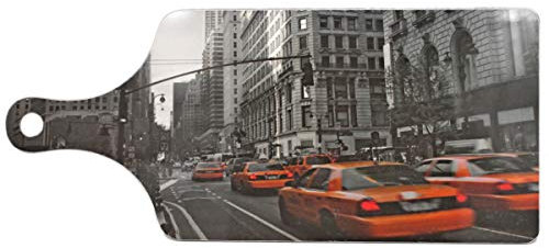 WBWT Frühstücks-Brett oder Schneide-Brett mit New York Taxi Motiv, 33x14cm, mehrere Motive zur Auswahl