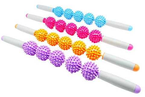 Rayline Sports - Faszienrolle mit 5 Bällen für Selbst-Massage und Entspannung von Muskulatur im Rücken, Schulter; Beinen Fitness weicher Kunststoff