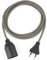 1.8m Plug-In Lampe LEINEN-SCHWARZ, Textilkabel mit Lampenfassung aus Thermoplast (GLATTMANTEL) mit Eurostecker