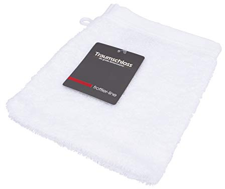 Traumschloss Waschandschuh »Frottier-Line« 100% Baumwolle | flauschig weich | weiß | 16x21cm
