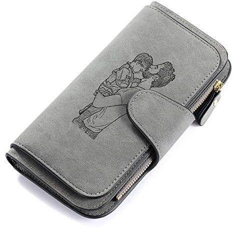 Brand new Geldbörsen für Frauen Personalisierte Damen Leder Geldbörse mit Fotodruck und Gravur Long Fashion Wallet Geburtstagsgeschenk für Frau Mutter Tochter Tochter Freundin (#1Dark Gray)