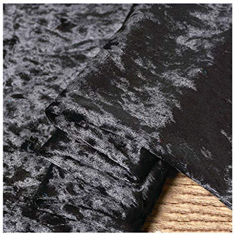 Pannesamt Meterware 160cm Breit 4-Wege Stretch Velours-Stoff für Bekleidungs-Kostüme, Nähen, Basteln, Heimdekoration(Color:schwarz)