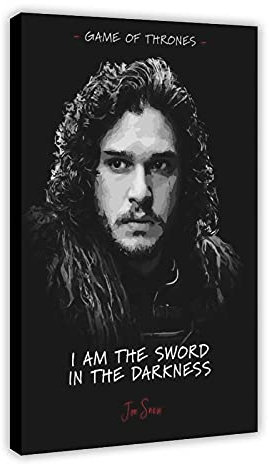 Kit Harington TV Show Movie Poster Jon Snow Zitat 5 Leinwand Wandkunst Dekor Gemälde für Wohnzimmer Home Dekoration Rahmen 50 × 75 cm