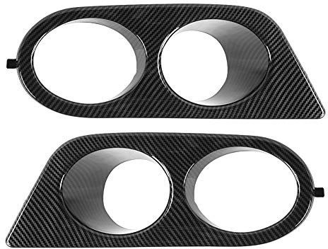 Cubiertas de luz antiniebla, 2 piezas de parachoques delantero, cubierta de luz antiniebla, doble orificio, accesorio de coche, apto para E46 M3 2001-2006(Fibra de carbon)