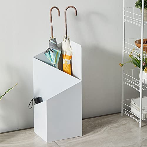 Porte-Parapluie Nordic Creative Metal Rack-Parapluie, Supports De Parapluie Debout pour Les Parapluies Courts Et Longs, Porte-Parapluie Rectangulaire De Porte D'extérieur(Color:Blanc)